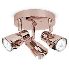 modern copper rose gold 3 way ceiling spot light spotlight fitting lights new ebay deckenstrahler led deckenstrahler beleuchtung decke