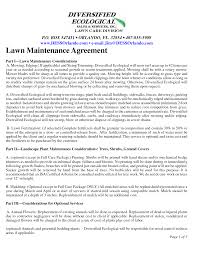 Lawn Maintenance Contract Agreement Free Printable Documents Lawn Maintenance Proposal Templates Lawn Care