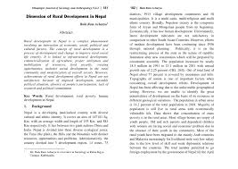 Pdf Dimension Of Rural Development In Nepal