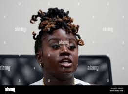 Bailey Scott, a junior at South Carolina State University speaks during an  interview