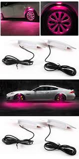 4 Pink Led Flash Universal Atmosphere Lamps Led Car Tyre Wheel Eyebrow Lights Car Styling Exterior Ambience Li Ambience Lighting Car Tires Exterior Accessories