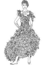 But surprises are not yet finished: Flowers Dress Flowers Adult Coloring Pages
