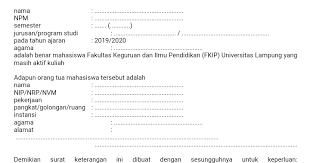 Contoh surat keterangan kuliah biasanya dikeluarkan oleh pihak universitas melalui dekan (pimpinan fakultas) dimana mahasiswa tersebut kuliah. Cara Buat Form Surat Keterangan Aktif Kuliah Mahasiswa Unila Hanalfa Com