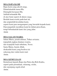 Aku sungguh patut engkau hukum. Doa Bapa Kami Salam Maria Kemuliaan Aku Percaya