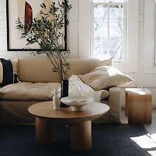 Happy Natural Bunching Table Crate And Barrel In 2020 Slipcovered Sofa Coffee Table Slipcovers