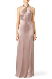 Jill Jill Stuart Blush Serena Gown Rose Gold Blush Bridesmaid Dresses High Neck Gown Dresses