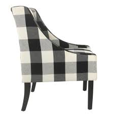 Black and white never goes out of style, whether you're throwing a black and white party for fun or to celebrate a wedding. Benjara Black And White Fabric Upholstered Wooden Accent Chair With Buffalo Plaid Pattern Bm194045 The Home Depot