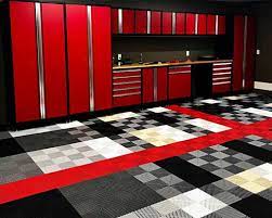 Carpet tiles on concrete garage floor. Garage Flooring Buying Guide