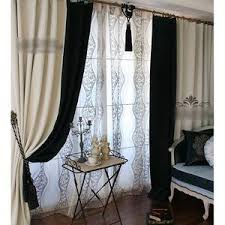 Black And Ivory Curtains Black And Ivory Blackout And Thermal French Country Curtains French Country Curtains Country Curtains Black Blackout Curtains