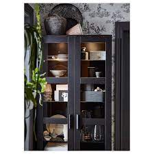Screws for connecting several high cabinets included. Brimnes Glass Door Cabinet Black 31 1 2x74 3 4 Ikea