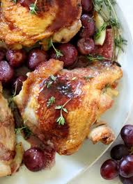 Chicken Thighs With Roasted Grape Red Wine Sauce Dash Of Savory Recipe Red Wine Sauce Chicken Thigh Recipes Chicken Recipes
