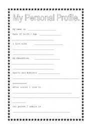 It is a short introduction which outlines your personal learn how to write a personal profile for a social app or website. Personal Profile Worksheets
