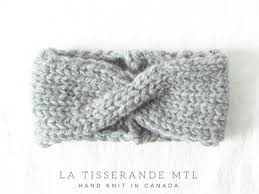 Twist Headband Women Knit Ear Warmer Hand Knit In Canada Sheeps Wool