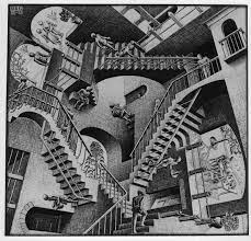Escher art print mc escher relativity drawing for modern wall art escher illustration, metamorphosis iii katsvintageprints. M C Escher S Relativity Byu Museum Of Art