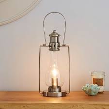 Horse Lantern Stain Nickel Table Lamp In 2020 Lantern Table Lamp Copper Table Lamp Nickel Table Lamps