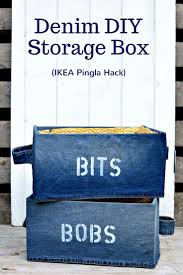 Diy Storage Box Using Denim Ikea Pingla Hack Diy Storage Boxes Denim Diy Diy Storage