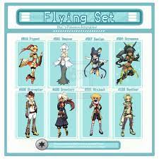 Flying Set By Bluc On Deviantart Pigeot Swanna Emolga Shiny Rayquaza Staraptor Braviary Ninjask And Sc Pokemon Gijinka Pokemon People Pokemon Human Form