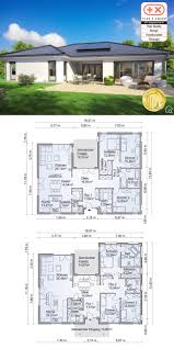 Moderner Fertighaus Bungalow Mit Walmdach 4 Zimmer Grundriss Rechteckig In U Form 160 Qm Ebenerdig Kuche Offen In 2 Scanhaus Walmdach Fertighaus Bungalow