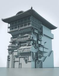 Cgtalk Hcr Mini Challenge 42 Goodbye Ghibli Spirited Away S Bath House Environment Concept Art Scene Design Futuristic Art