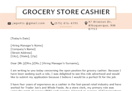 Grocery Store Resume Grocery Store Cashier Resume Sample Tips Cover Letter Sample Guided Writing Cover Letter Example