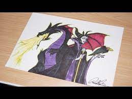 The three good fairies put the whole castle to sleep until aurora awakens. Drawing Maleficent Her Dragon Form Sleeping Beauty Youtube