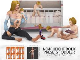 Athletic body preset at lutessa. New Height Body Presets Toddler Growth Stages At Redheadsims Sims 4 Updates