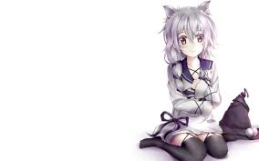 How to draw an anime cat girl. Long Hair Red Eyes Anime Anime Girls Black Bullet Cat Ears Gray Hair Smiling Cat Thigh Highs Hat Simple Background Nekomimi Hd Wallpapers Desktop And Mobile Images Photos