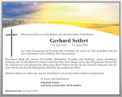 Traueranzeigen von Gerhard Seifert