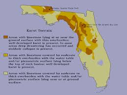Sinkholes And Karst Terrain Regions In America 1900 2015 Maps Geological Data Map Of Florida Florida State Parks