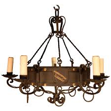Fine Tudor Style Iron Chandelier France Circa 1940 For Sale At 1stdibs