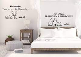 Machen sie ihr schlafzimmer noch gemütlicher. Wandtattoo Schlafzimmer Tiere Hier Schlafen Frauchen Herrchen Und Ich Wandtattoos