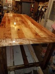 Curly Maple And Cherry Top Dining Table Dining Table Rustic Dining Table Wood