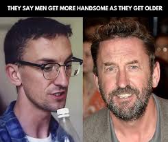 Lee Mack in his 50s compared to late 20s!