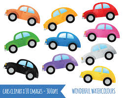 Cars Clipart Watercolor Automobiles Download Png 300dpi Etsy In 2020 Clip Art Baby Hats Knitting Toy Car