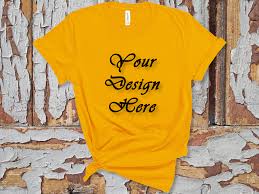 Mockup Bella Canvas 3001 Yellow T Shirt Graphic By Mockupsbygaby Creative Fabrica