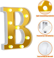The season's most luminous furnishings and accessories pay homage to the simple volumes, rich colors, and sharp shadows of famed mexican architect luis barragán every item on this page was curated by an elle decor editor. Buy Led Letter Lights Alphabet Light Up Sign For Night Light Home Party Birthday Wedding Bar Decoration Led Letter Battery Powered Christmas Night Light Lamp Home Bar Decoration Big Gold Letter B Online In Germany