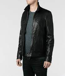 Allsaints Track Leather Jacket Mens Leather Jackets With Images Cool Jackets For Men Leather Jacket Men