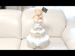 How to make a diaper cake. How To Make A Diaper Cake For Your Next Baby Shower Youtube Baby Shower Nappy Cake Teddy Bear Diaper Cake Bear Diaper Cake
