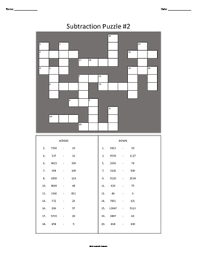 Maybe you would like to learn more about one of these? Three Subtraction Crossword Puzzles With Answer Keys By Homework Heaven