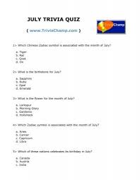 Download disney trivia questions printable. July Trivia Quiz Trivia Champ