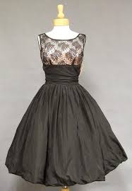 Black Taffeta Lace 1950 S Balloon Dress W Pink Satin Sometimes I Think I Was Born In The Wrong Era Cocktail Dress Vintage Beautiful Dresses Dresses