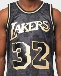 All the best los angeles lakers gear, lakers nba champs appare. Mitchell Ness Los Angeles Lakers Magic Johnson 32 Gold Toile Swingman Jersey Black Gold Culture Kings Us