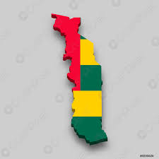 Carte Isometrique 3d Du Togo Avec Drapeau National Vecteur Stock Crushpixel