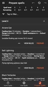 Spell Tracker For Pathfinder 1e