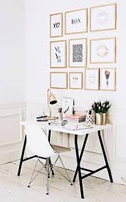 Cute Office With Gold Frames Home Office Decor Home Office Space Decor 30 cozy home office decor ideas.