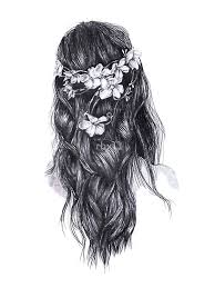 Black And White Flower Crown Drawing Flower Crown Draw Poisk V Google Long Hair Styles Hair Styles Black And White Flowers