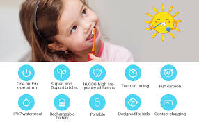 Amazon Com Leyoung Kids Electric Toothbrush Vibrating Toothbrush For Children Boys And Girls Age 3 13 With Kids Electric Toothbrush Teeth Care Cool Cartoons