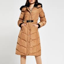 Missguided oversized waterfall duster coat camel size uk 8 dh097 ff 08. Camel Oversized Belted Puffer Coat River Island