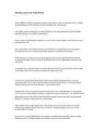 Although a statement of apology has been made. Melaka Juara Hoki Piala Razak