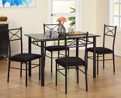 Target Marketing Systems 5 Piece Valencia Dining Set With 1 Table And 4 Chairs Black Be Sure Metal Dining Set Kitchen Table Settings Cherry Dining Room Sets